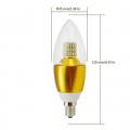 Torpedo shape 7 watt dimmable e12 led chandelier light bulbs 75w incandescent replacement Blunt Tip Golden Alumiuma 360° Omni-direction Candelabra Base Bulb