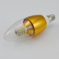 Torpedo shape 7 watt dimmable e12 led chandelier light bulbs 75w incandescent replacement Blunt Tip Golden Alumiuma 360° Omni-direction Candelabra Base Bulb