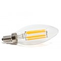 C35 6-Watt LED Filament Candelabra Bulb - Dimmable Torpedo Tip - Soft White 2700K - E12 Base - Equivalent to 60W Incandescent Chandelier Bulb - 360 Degree Beam Angle, 6 Pack