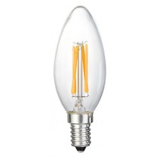 C35 6-Watt LED Filament Candelabra Bulb - Dimmable Torpedo Tip - Soft White 2700K - E12 Base - Equivalent to 60W Incandescent Chandelier Bulb - 360 Degree Beam Angle, 6 Pack