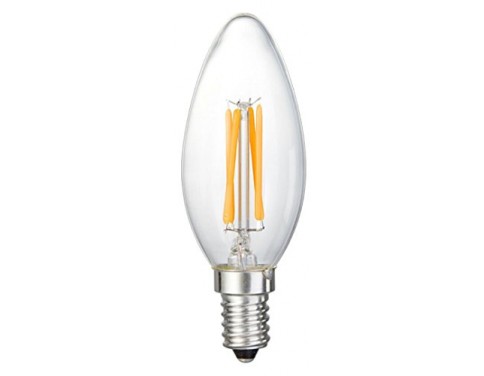 C35 6-Watt LED Filament Candelabra Bulb - Dimmable Torpedo Tip - Soft White 2700K - E12 Base - Equivalent to 60W Incandescent Chandelier Bulb - 360 Degree Beam Angle, 6 Pack