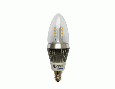 6-Pack LED 60-Watt B10 Candelabra led e12 5w Dimmable Warm White light bulb bulbs