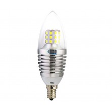 LED Candelabra Bulb 6-Pack,7W, e12 warm White 2850K Silver LED Candelabra bulb,e12 bullet top small size led bulb, 60w E12 Candelabra bulbs Replacement,360 degree light angle