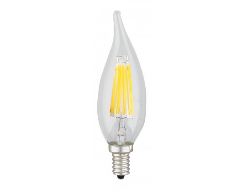 LED Filament Candelabra Dimmable E12 Base 6 Watt 60 Watt Equal Flame Tip Bulb
