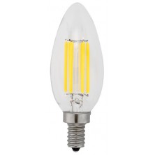 LED Filament Candelabra Dimmable E12 Base 6 Watt 60 Watt Equal Torpedo Tip Bulb