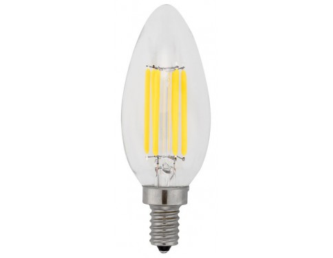 LED Filament Candelabra Dimmable E12 Base 6 Watt 60 Watt Equal Torpedo Tip Bulb