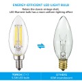 Retro Filament LED Candelabra Torpedo Light Bulb, C32, Clear, 4 Watt, 2200K, Dimmable, Replacement for 35 Watt Classic Light Bulb Pack of 6