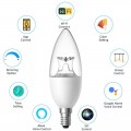 LED Candalabra Bulb E12 Base Smart Light Bulbs, Dimmable E12 Ceiling Fan Light Bulb 40W Equivalent, Candle Bulb Chandelier Kitchen Light Works with Alexa HomeKit Google Assistant IFTTT