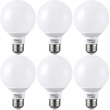 G25 LED Globe Light Bulbs, 60W Equivalent, Dimmable, 2700K Soft White, 6W Vanity Light Bulb, UL-Listed, E26 Base, Pack of 6