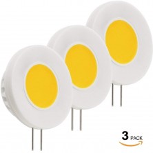 3 PACK 3W G4 Base LED Bulb, COB LED Chip, 30W Halogen Replacement, AC/DC 12V, 2700K Soft White Light, 290 Lumens Ultra-bright Lamp, 180° Wide Beam Angle, for Auto, Marine, RV and Military Vehicles