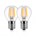 2-Pack 4-Watt (40-Watt Equivalent) S11/G45 E17 Base Edison Not Dimmable LED Light Bulb in Warm White 2700K