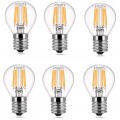 6-Pack E17 Base LED Globe Bulb, Incandescent Equivalent, 4.5W=45W Mini S11 LED Filament Replacement Bulb, E17 Intermediate Base, for Home Light Fixtures Decorative, Non-dimmable 