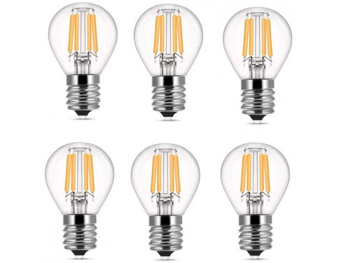 6-Pack E17 Base LED Globe Bulb, Incandescent Equivalent, 4.5W=45W Mini S11 LED Filament Replacement Bulb, E17 Intermediate Base, for Home Light Fixtures Decorative, Non-dimmable 