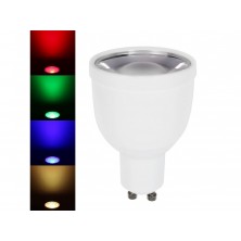 AC86V-264V 4W RGB+WW GU10 LED Bulb - RGB+Warm White Color Changing LED Light Bulb - 120 Degree Beam Angle - Compatible with RGBW Controller & WiFi LED Controller