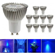 OmaiLighting LED Lighting, 3W GU10 LED Bulbs, Equivalent to 20W Halogen Bulbs, Light Colour Blue, 120° Beam Angle, Pack of 10 [Energy Class A+]