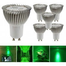 OmaiLighting LED Lighting, 3W GU10 LED Bulbs, Equivalent to 20W Halogen Bulbs, Light Colour Green, 120° Beam Angle, Pack of 5 [Energy Class A+]