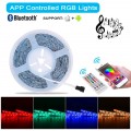 Bluetooth Controller, OmaiLighting Wireless Bluetooth LED Strip Light Controller with 40 Keys IR Remote Control for RGB Band Lights Smart Phone APP Control Smart Controller for iOS and Android