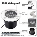 6-pack Landscape Lights 6W LED Well Lights 12V 24V Ground Lights with 6000K Bright White, IP67 Waterproof Low Voltage Landscape Lighting Spotlight for Driveway Deck Patio Yard Garden Outdoor