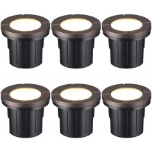 LEONLITE 6W Well Light LED Low Voltage 12-24V, Flat Top In-Ground Lighting, 3000K Warm White UL Listed Cable, IP67 Waterproof Landscape Lights for Yard, Garden, Patio, 50000hrs Lifespan, Pack of 6