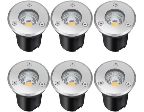 Landscape Lights 5W LED Outdoor Pathway Lights 12V 24V Low Voltage Waterproof Spotlights for Indoor Outdoor Step Deck Yard Garden Patio,Warm White(6 Pack)