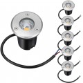 Landscape Lights 5W LED Outdoor Pathway Lights 12V 24V Low Voltage Waterproof Spotlights for Indoor Outdoor Step Deck Yard Garden Patio,Warm White(6 Pack)