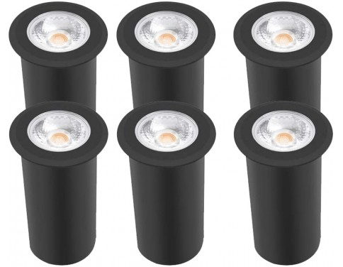 LED Inground Light Landscape Lighting, 5W LED Outdoor Well Light, UL Listed Linkable Pathway Lights, IP67 Waterproof Deck Light, 3000K Outdoor Lighting for Yard,Lawn,Garden,Patio,Pack of 6