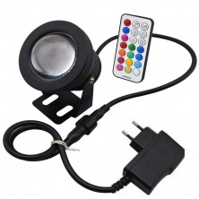 Outdoor 10W LED RGB LED Resistant Garden Landscape Fountain Pond Floodlight Outdoor Lights Lamp Bulb power adapter EU / US plug Memory Function Timing Setting(AC85-265V)