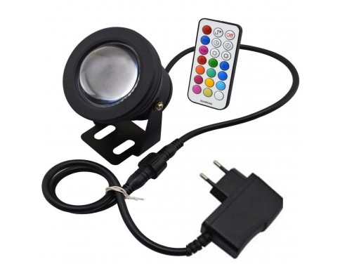 Outdoor 10W LED RGB LED Resistant Garden Landscape Fountain Pond Floodlight Outdoor Lights Lamp Bulb power adapter EU / US plug Memory Function Timing Setting(AC85-265V)