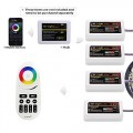 WiFi Compatible RGB+White Controller Kit: 4pcs RGBW Multi Zone Controllers + RF Remote - 4-zone RGBW LED Controller - Compatible with Smartphone/Tablet PC (Hub not included)