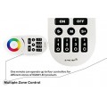 WiFi Compatible RGB+White Controller Kit: 4pcs RGBW Multi Zone Controllers + RF Remote - 4-zone RGBW LED Controller - Compatible with Smartphone/Tablet PC (Hub not included)