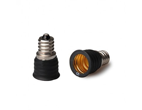 6-Pack Black Candle Candelabra E12 Base to IKea Intermediate E17 Base Light Fixture Bulb Socket Adapter Reducer
