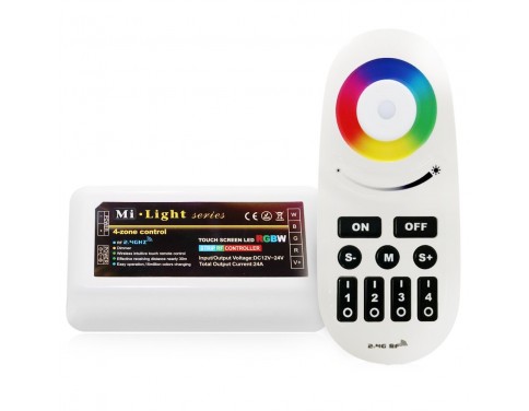 WiFi Compatible RGB+White Multi Zone Controller w/ RF Remote - 4 Zone RGBW LED Controller - Compatible with Smartphone/Tablet PC (Hub not included)