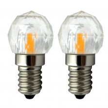 2-Pack LED Warm Glow E14 SES Small Edison Screw Pure Solid K9 Glass Crystal LED Light Bulb, Dimmable 240V 3W (30W)