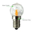 2-Pack LED Warm Glow E14 SES Small Edison Screw Pure Solid K9 Glass Crystal LED Light Bulb, Dimmable 240V 3W (30W)