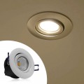Directional 5W COB LED Recessed Lighting Fixture - 2800K Warm White LED Ceiling Light - Equal to 50W Halogen for Home Lighting, Commercial Lighting, Accent Lighting