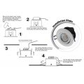 Directional 5W COB LED Recessed Lighting Fixture - 2800K Warm White LED Ceiling Light - Equal to 50W Halogen for Home Lighting, Commercial Lighting, Accent Lighting