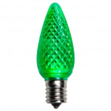 C9 LED Christmas Lamp Dimmable Green LED Replacement Lamps, Pack of 25