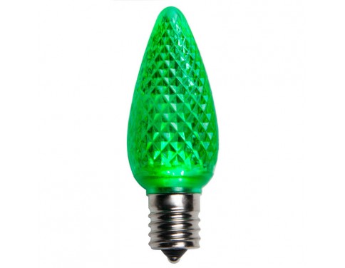 C9 LED Christmas Lamp Dimmable Green LED Replacement Lamps, Pack of 25