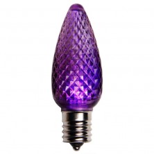C9 LED Christmas Lamp Dimmable Purple LED Replacement Lamps, Pack of 25