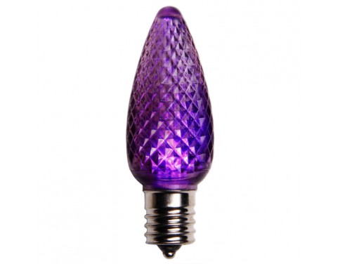 C9 LED Christmas Lamp Dimmable Purple LED Replacement Lamps, Pack of 25