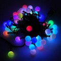 LED Color-Changing Linkable 16 Feet Christmas Light String with 50 RGB Globes With Green Wire