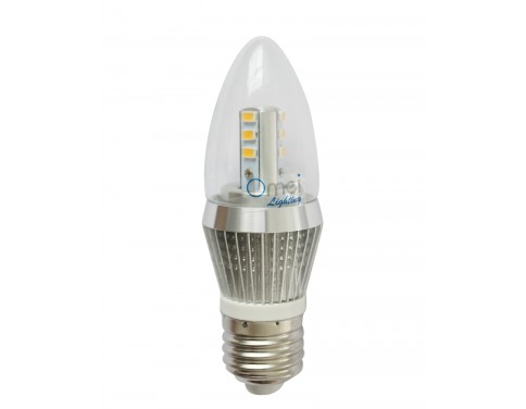Dimmable 5W LED Candle Bulb, LED Candelabra Light Bulb, E26 Medium Base, Torpedo Shape, 40 Watt Replacement, Candle LED, Candelabra LED
