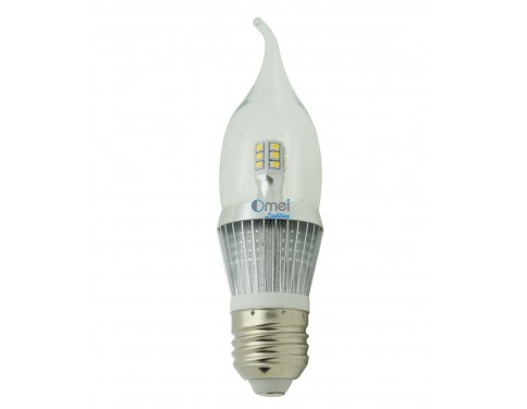 e26 led bulb dimmable candelabra bulbs 5w 50 watt Daylight white 6000k torpedo Bent tip light bulb