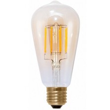 LED Edison S21, Clear, 6 Watt, Dimmable, Replacement for 50 Watt Classic Edison Bulb, 2,600K