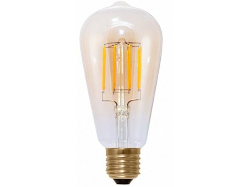 LED Edison S21, Clear, 6 Watt, Dimmable, Replacement for 50 Watt Classic Edison Bulb, 2,600K