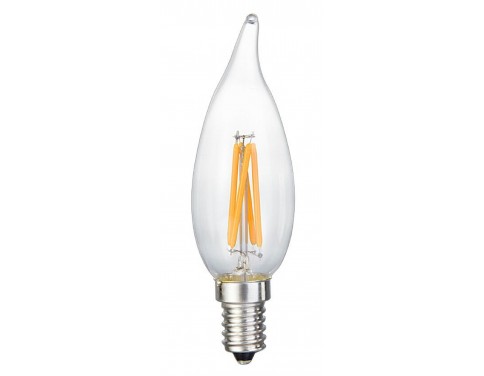 Energy Saving 6-Watt LED Filament Candelabra Light Bulb - Dimmable - Soft White 2700K - Flame Tip - Exact Equivalent to Standard 60W Incandescent Chandelier Bulb