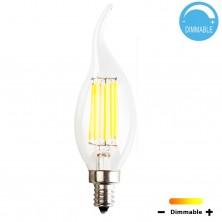 C35 6-Watt LED Filament Candelabra Bulb - Dimmable - Soft White 2700K - E12 Base - Equivalent to 60W Incandescent Chandelier Bulb - 360 Degree Beam Angle