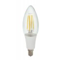 Vintage LED Filament bulb 40W Equivalent 4W Candelabra E12 Base LED Bulb Warm White 2700K w/ Clear Glass 360° Beam Angle for Home, Restaurant, Accent Ambient Lighting