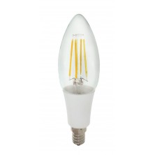 Vintage LED Filament bulb 40W Equivalent 4W Candelabra E12 Base LED Bulb Cool Daylight White 6000K w/ Clear Glass 360° Beam Angle for Home, Restaurant, Accent Ambient Lighting