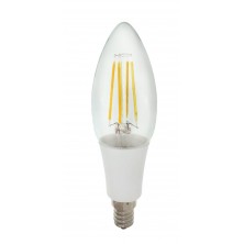 Vintage LED Filament bulb 40W Equivalent 4W Candelabra E12 Base LED Bulb Warm White 2700K w/ Clear Glass 360° Beam Angle for Home, Restaurant, Accent Ambient Lighting